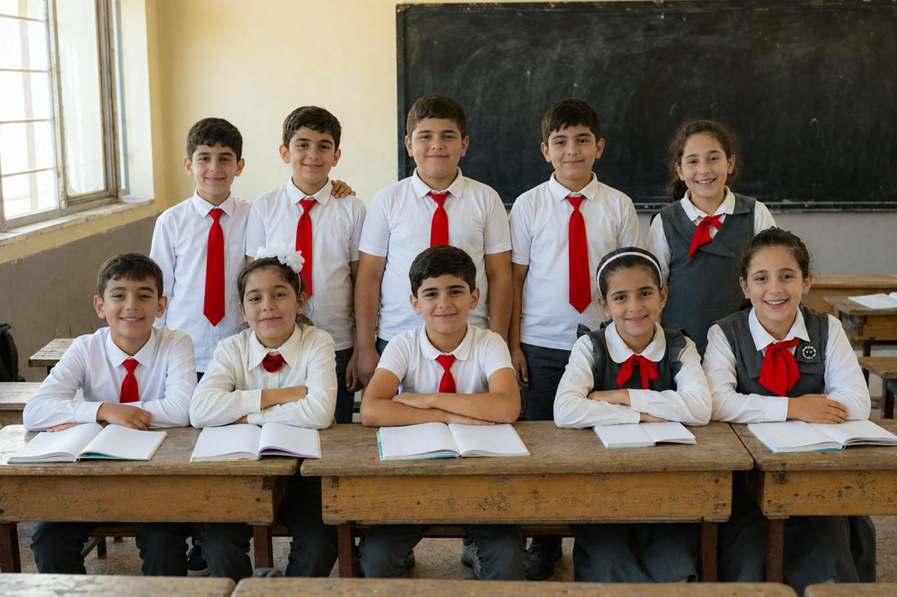 Students photographed at school